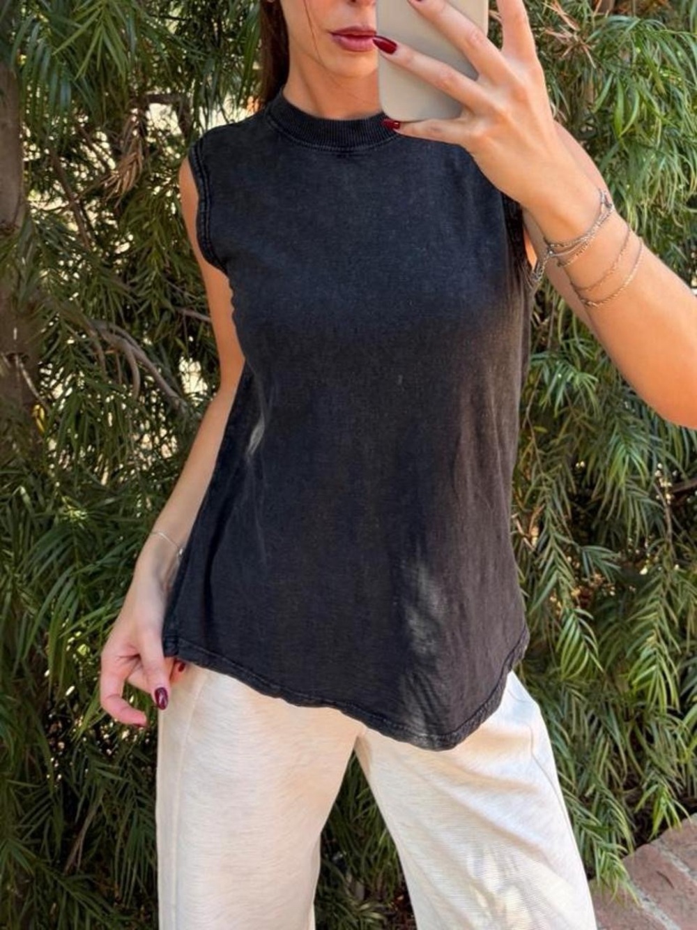 Anthropologie Pilcro black cotton tank top sz S #sporty #athletic #workout #yoga